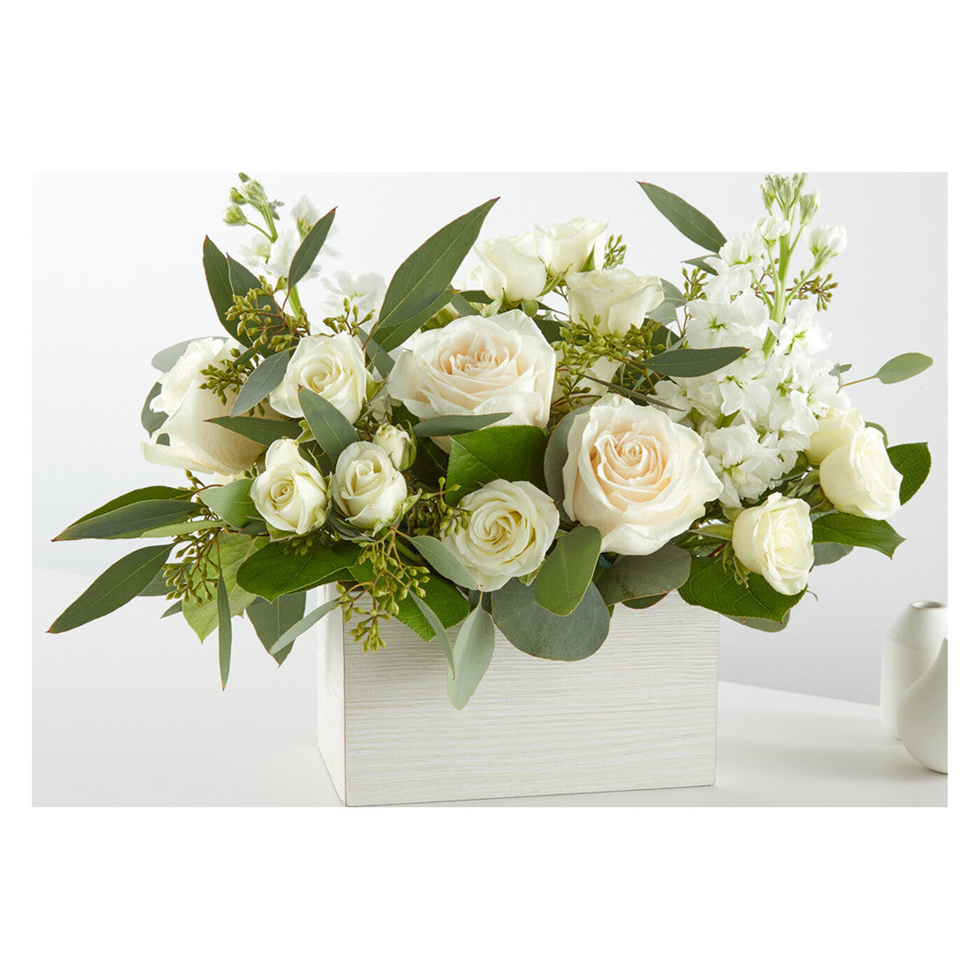 Fresh Linen Box Bouquet arrangement option 2