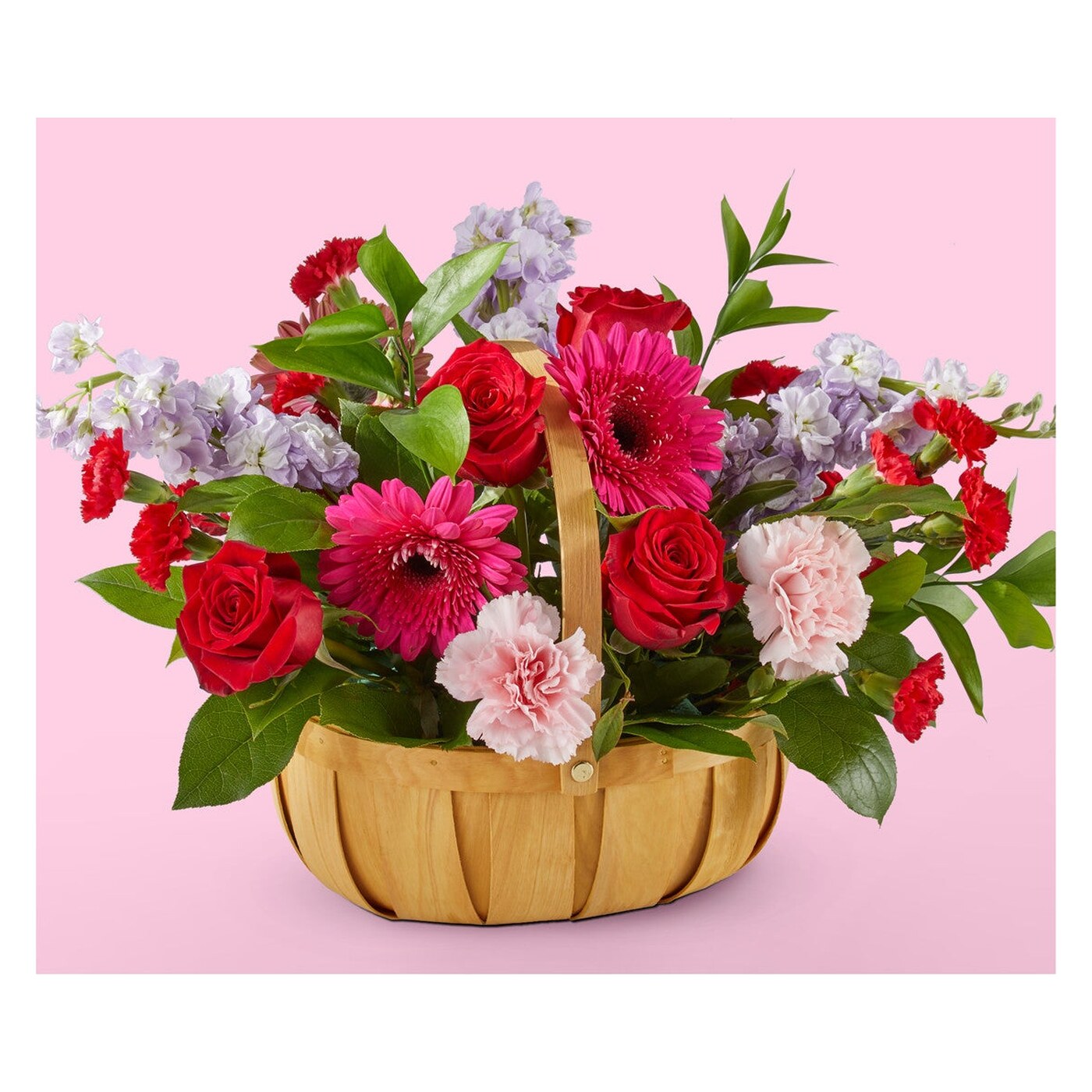 Pink Picnic Basket arrangement option 4