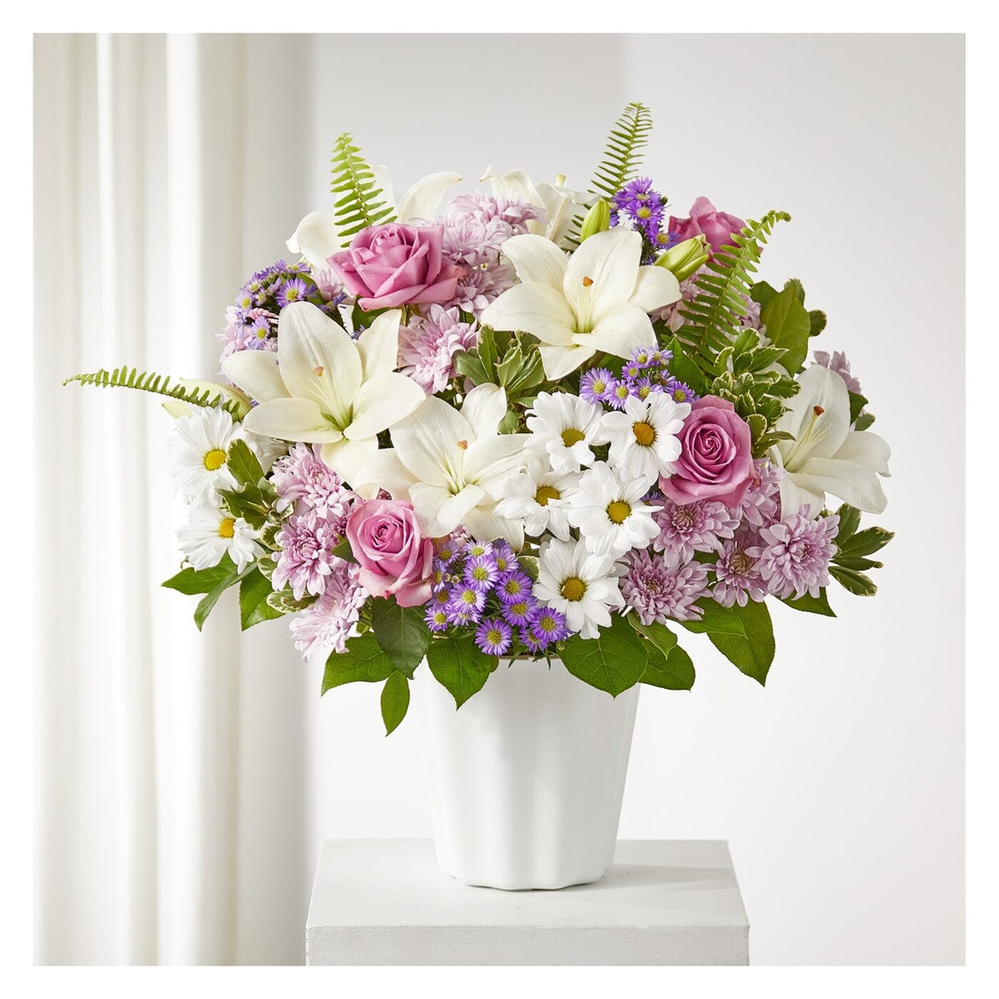 Warmest Thoughts Tabletop Basket flower arrangement