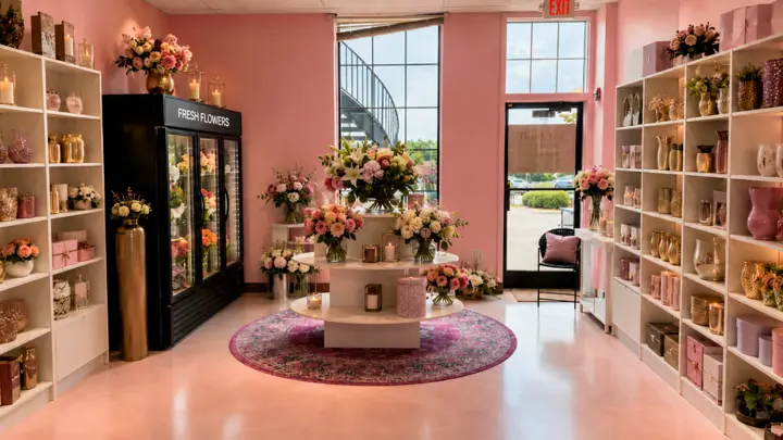 Inside the Velvet Rose modern florist shop
